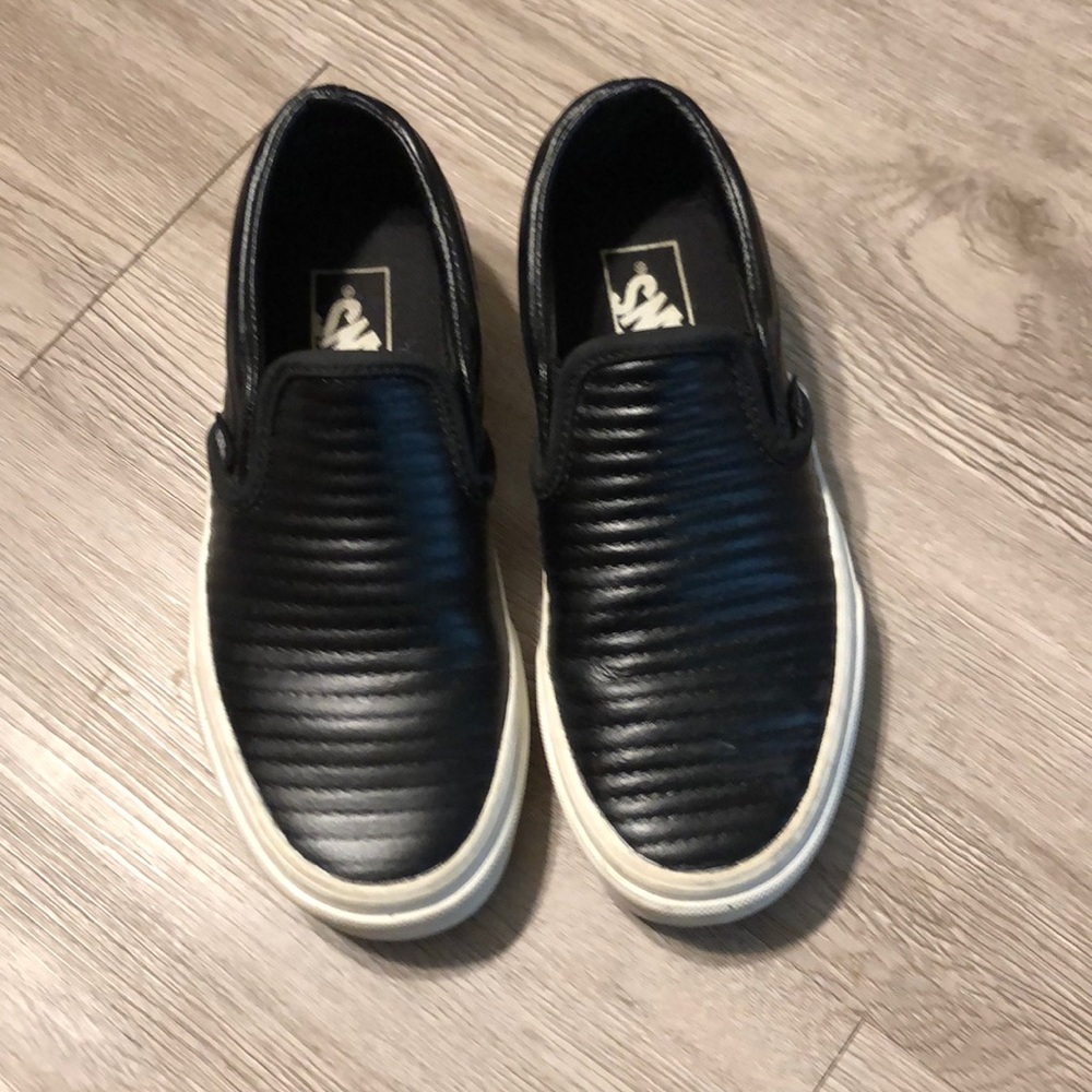 Black leather vans